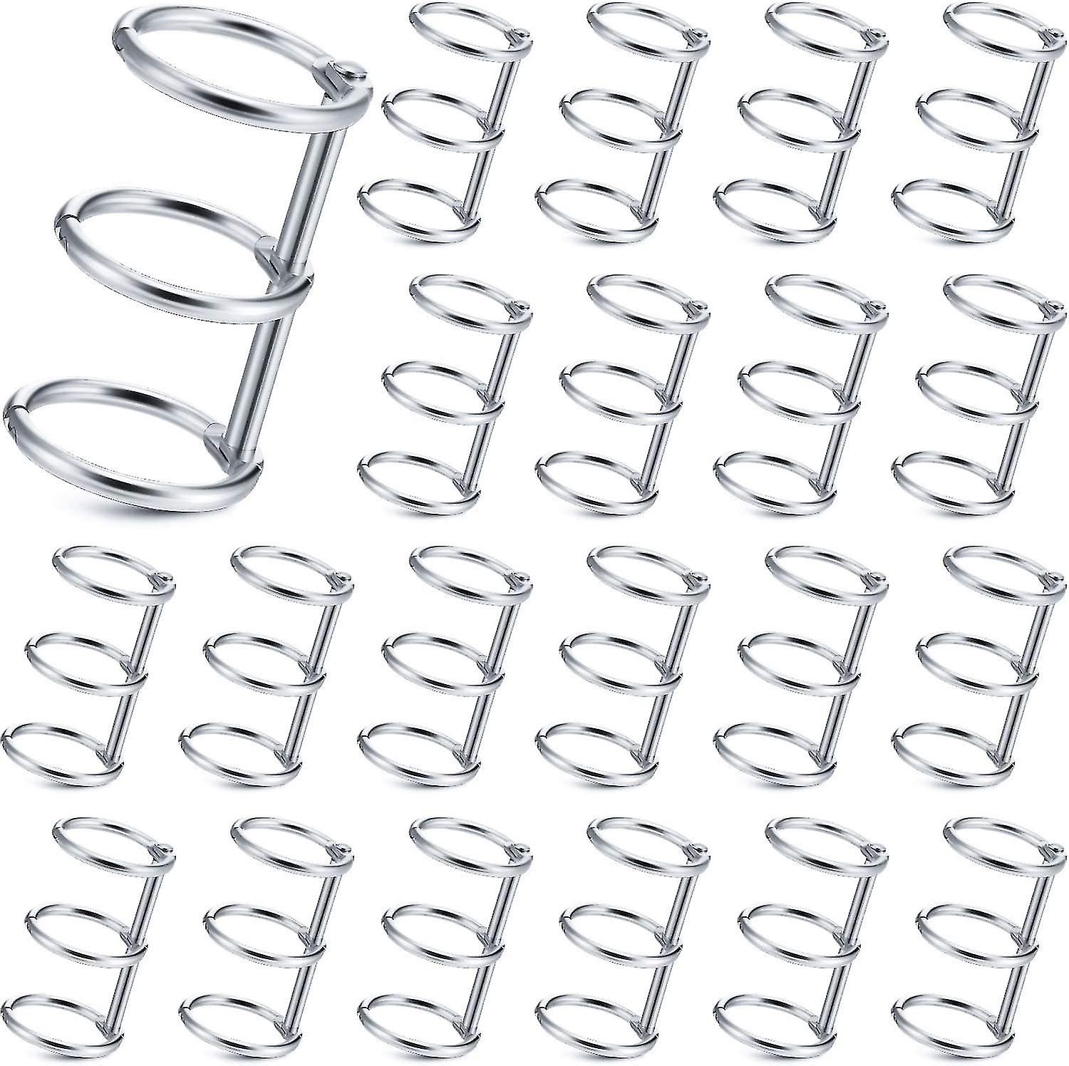 20-Piece 3-Ring Metal Loose Leaf Binders Book Rings with Snap Split Hinged - 20 mm