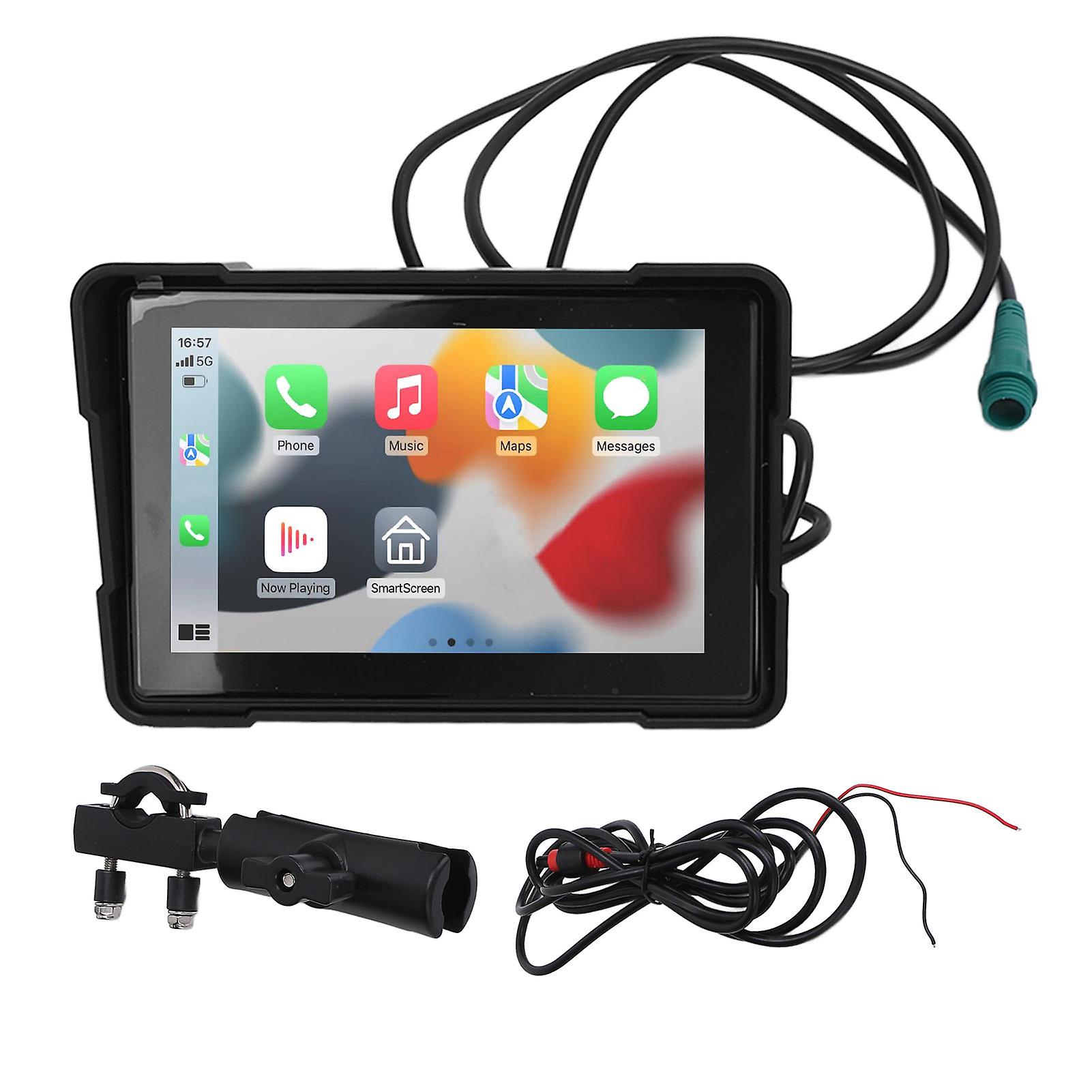 Navigateur de moto 5 pouces IPS Écran tactile Connexion sans fil Carplay pour Android Auto Portable GPS Système de navigation