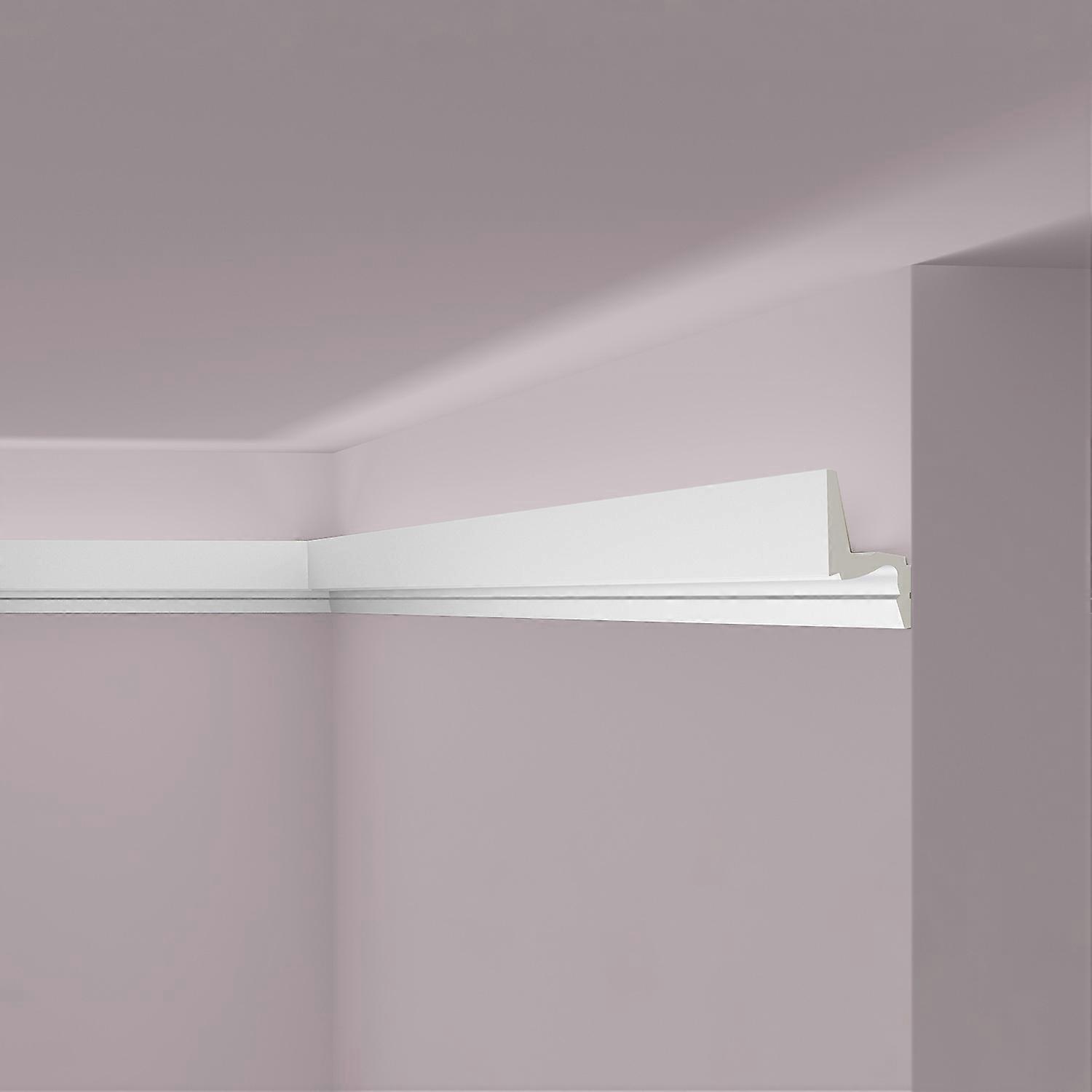 NMC 1 x Cornice moulding IL7 MEMORY ARSTYL 200 cm x 5 cm x 9,2 cm white Rigid polyurethane foam pre-primed lightweight, sturdy, dimensionally stable a