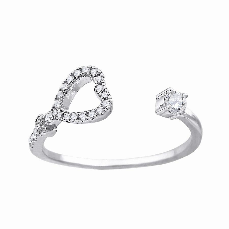 925スターリングシルバーレディースキュービックジルコニアラブハート調節可能なつま先リング女性用8つま先リング