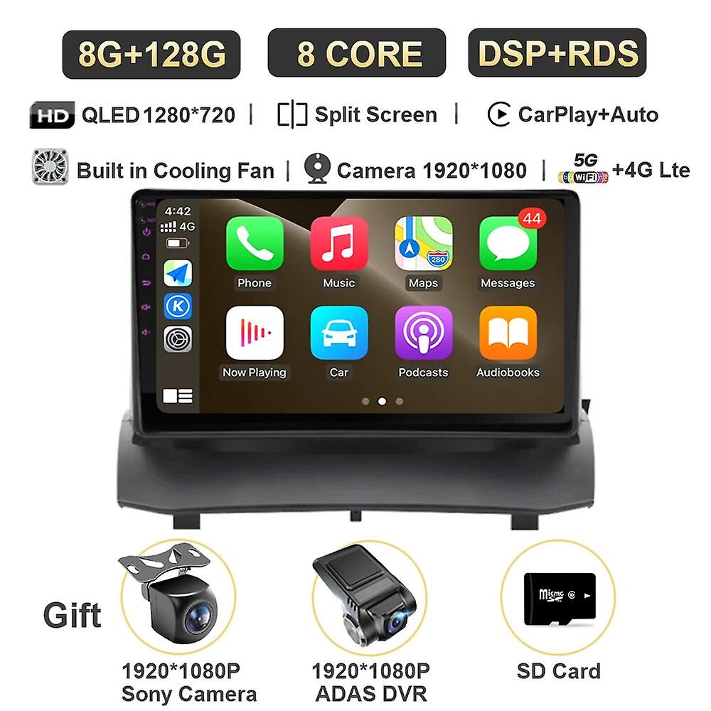 9" Car Radio Android 13 For Ford Fiesta Mk7 2009-2017 Qled Multimedia Video Player Gps Navigation 4g Wifi Carplay Head Unit Bt