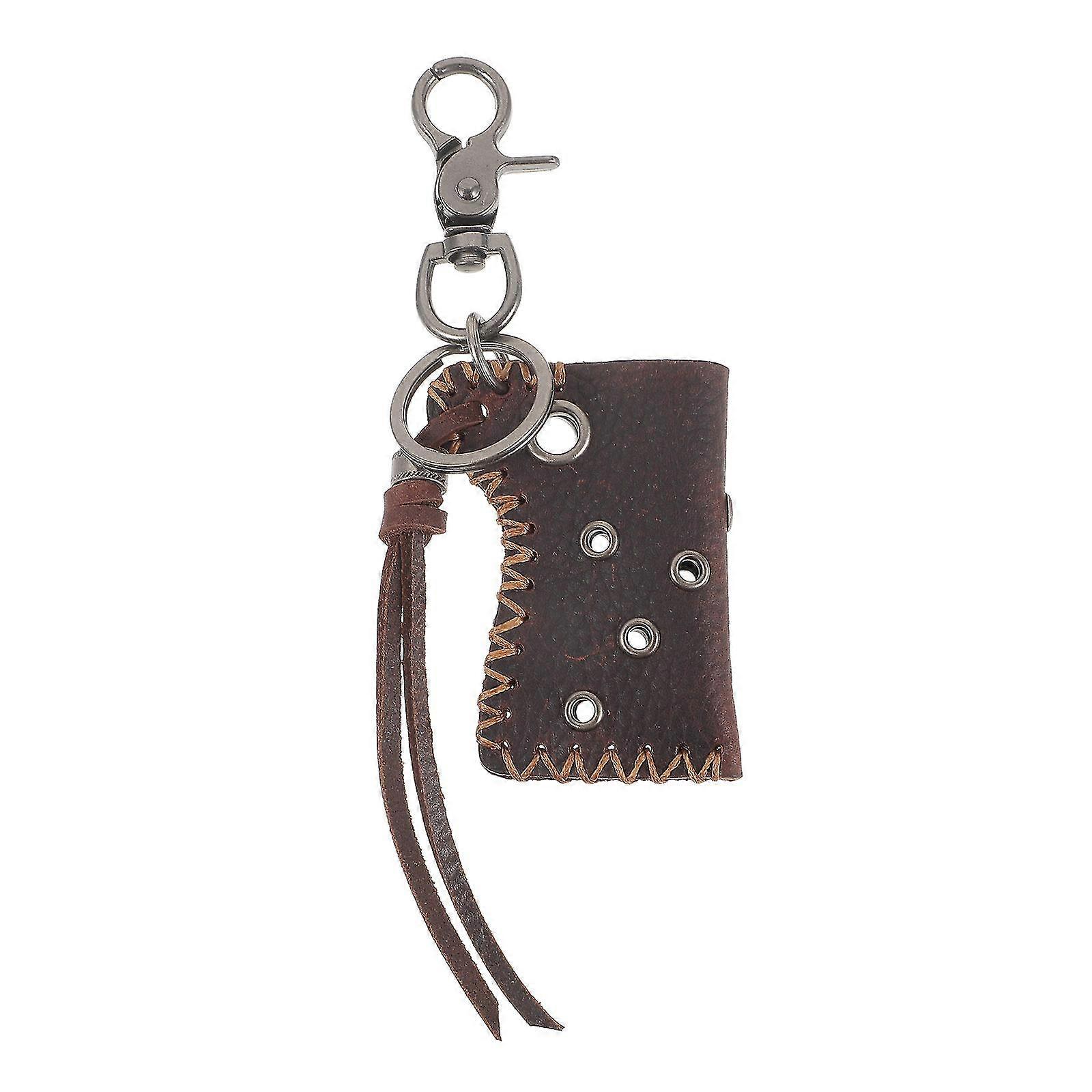 Leather Lighter Case Holder Lighter Leather Sleeve with Buckle Creative Key Chain