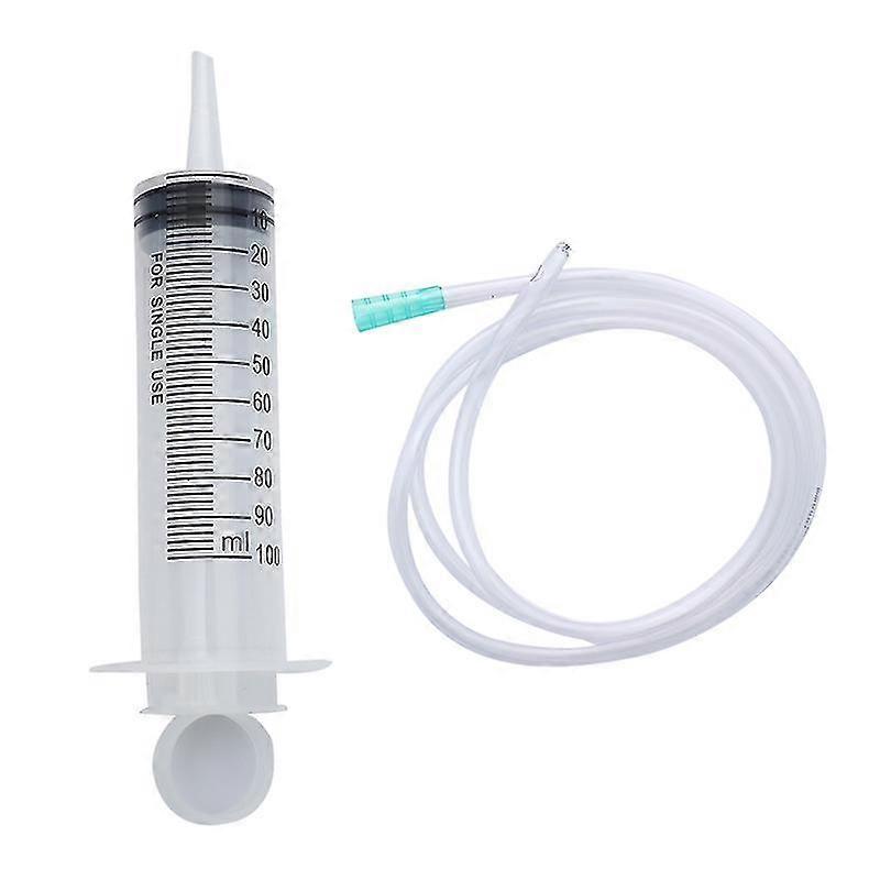 1pcs 100ml Large Capacity Syringe Reusable Pump Measuring With 1m Tube Feeding