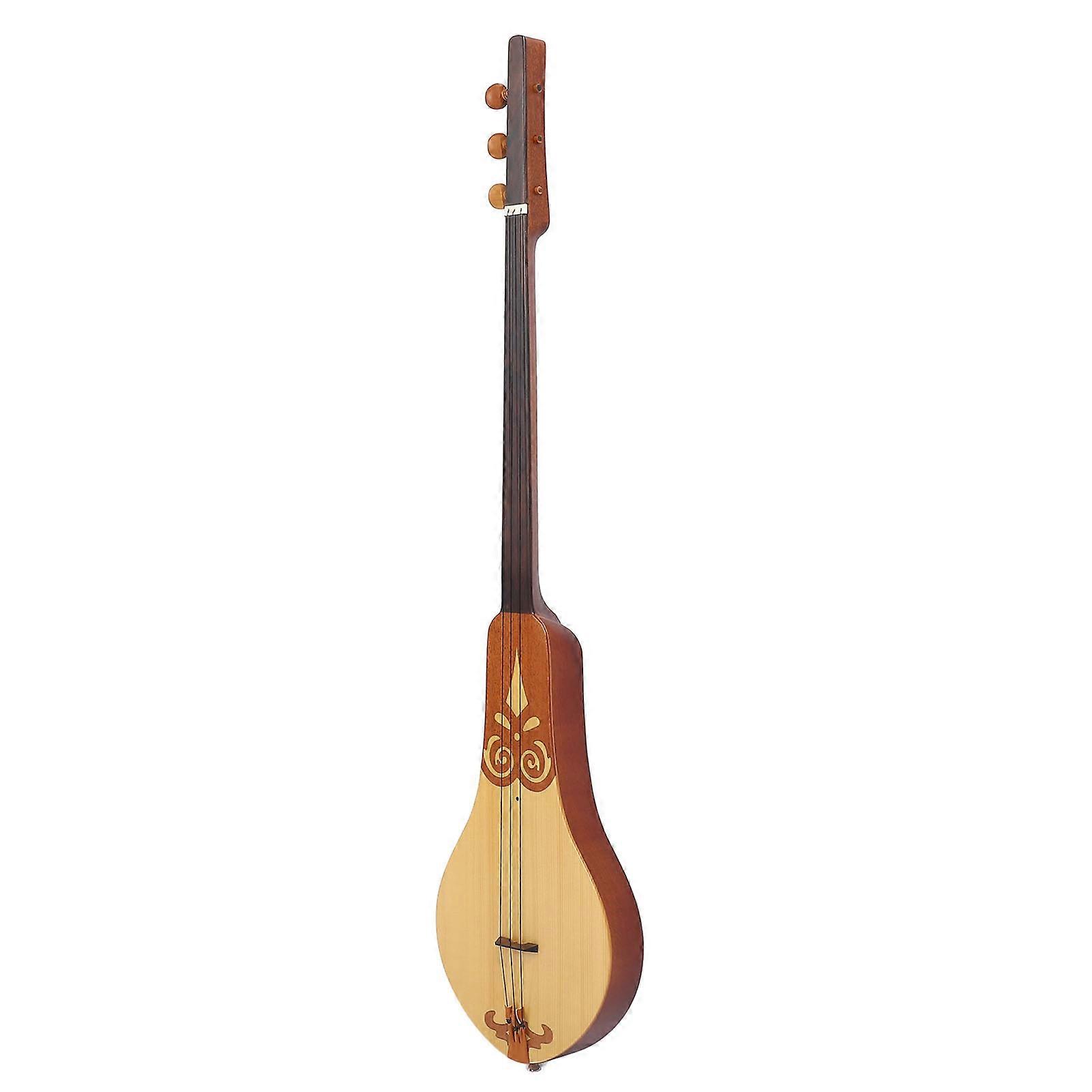 Dulcimer Guitar Spruce and Mahogany 3 String Portable Dulcimer for Practice Performance