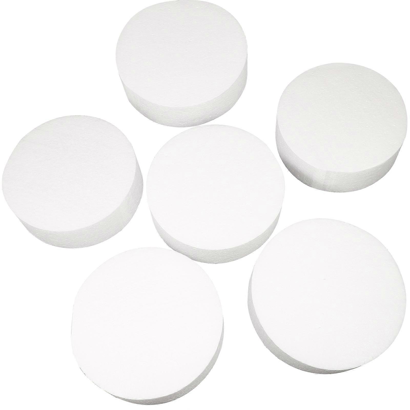 6 PCS Kids Craft Supplies Foam Cylinder Round Foam Discs Cylinder Assorted Sizes Circle Stencil
