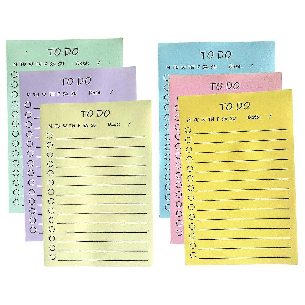 6Pcs Memo Pads Sticky Memo Stickers Lovely Sticky Tabs Portable To-do List Memo Pads Sticky Tabs