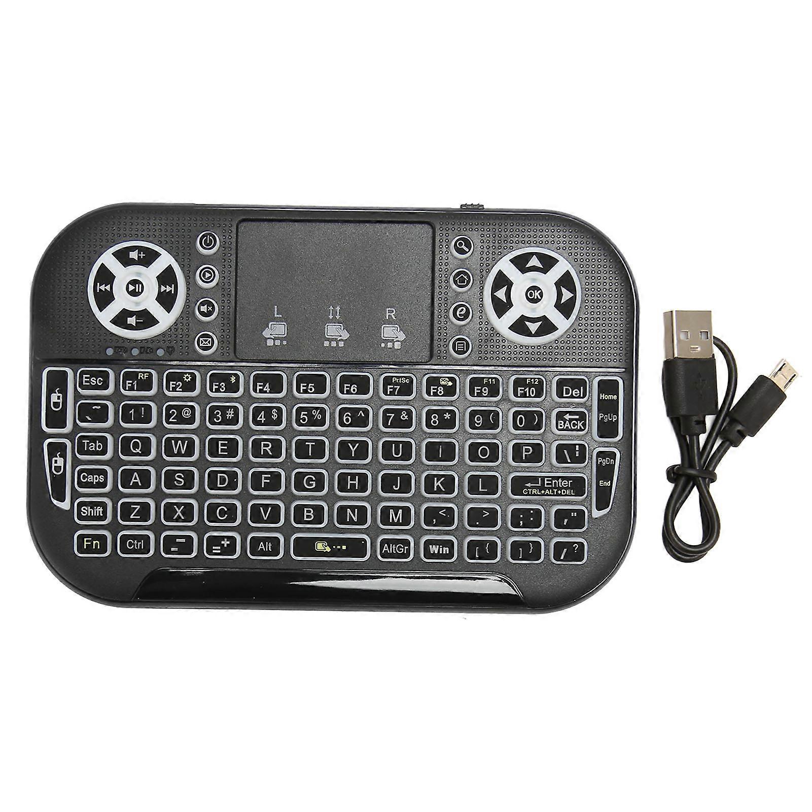 Mini Wireless Bluetooth Keyboard with Touchpad Support 2.4GHz RF Multi Touch Rechargeable Handheld Keyboard Controller for PC