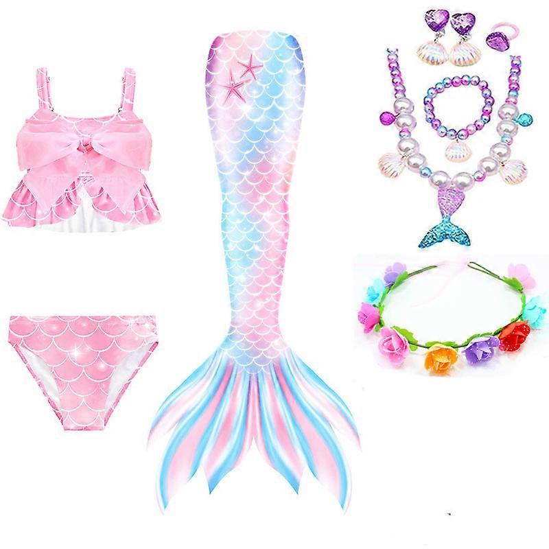 Queue de sirène avec maillot de bain à toile unique, maillot de bain princesse bikini, jeu de rôle, fille, 3 à 4 ans