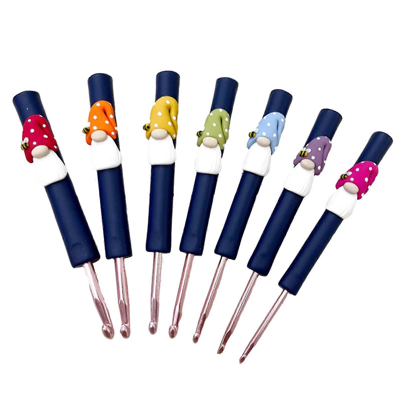 härlig tecknad tomte virka krokar tung tjänst slitstark stickad virknål gåva för stickälskare-yvan