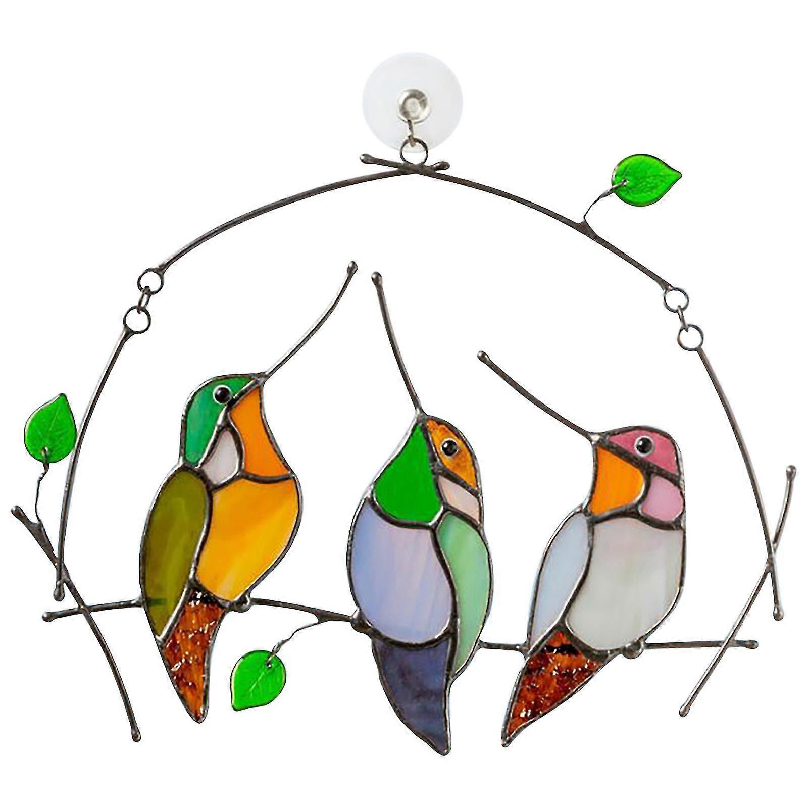 ウィンドウトリートメント交換パーツ塗装三羽の鳥アクリルハチドリ母の日ギフト塗装ウィンドウアクリ