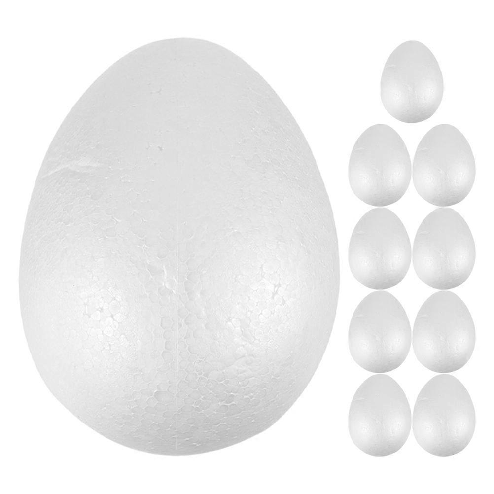 10Pcs Foams Easter Eggs White Craft Eggs to Paint and Decorate Create Your Own Eggs (10cm)