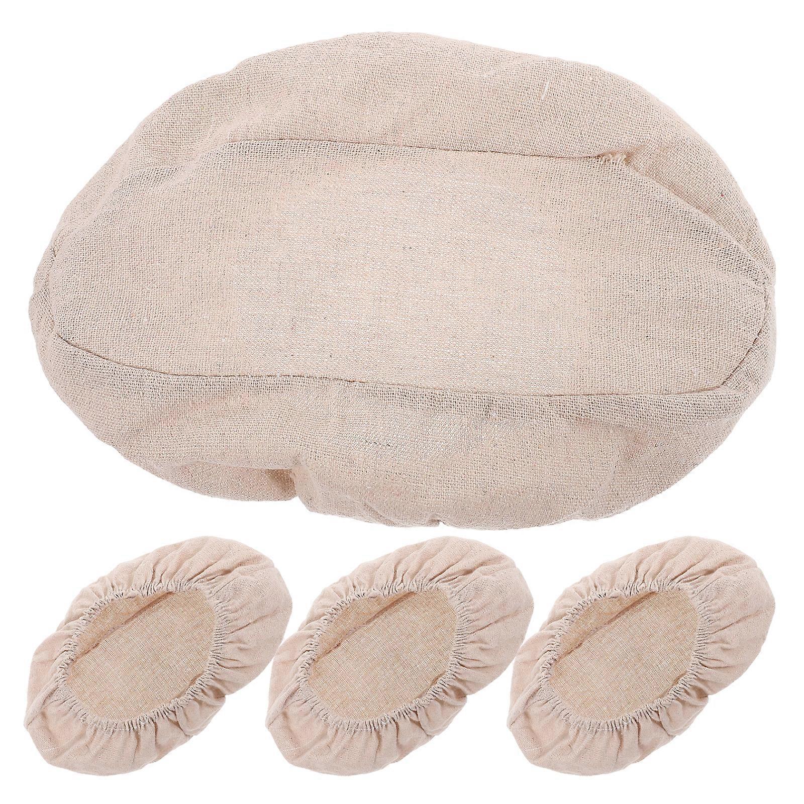 4pcs Bread Proofing Basket Cloth Liners Baking Dough Basket Covers Proofing Cloth (Suitable for 30cm Oval Basket)