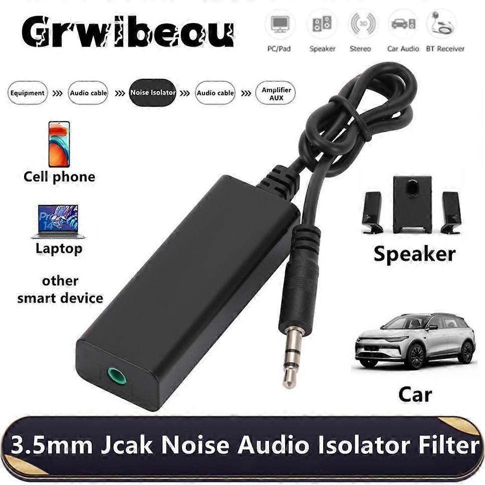 Grwibeou 35mm Aux Audio Noise Filter Ground Loop Noise Isolator Eliminate for Car Stereo Audio System Home Stereo Speaker Line