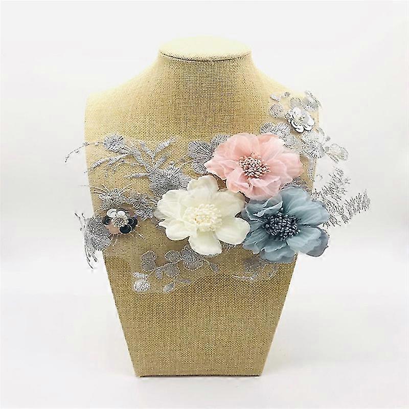 3d Flower Patch Embroidery Applique Lace Cloth Paste Hand Sewn Patch