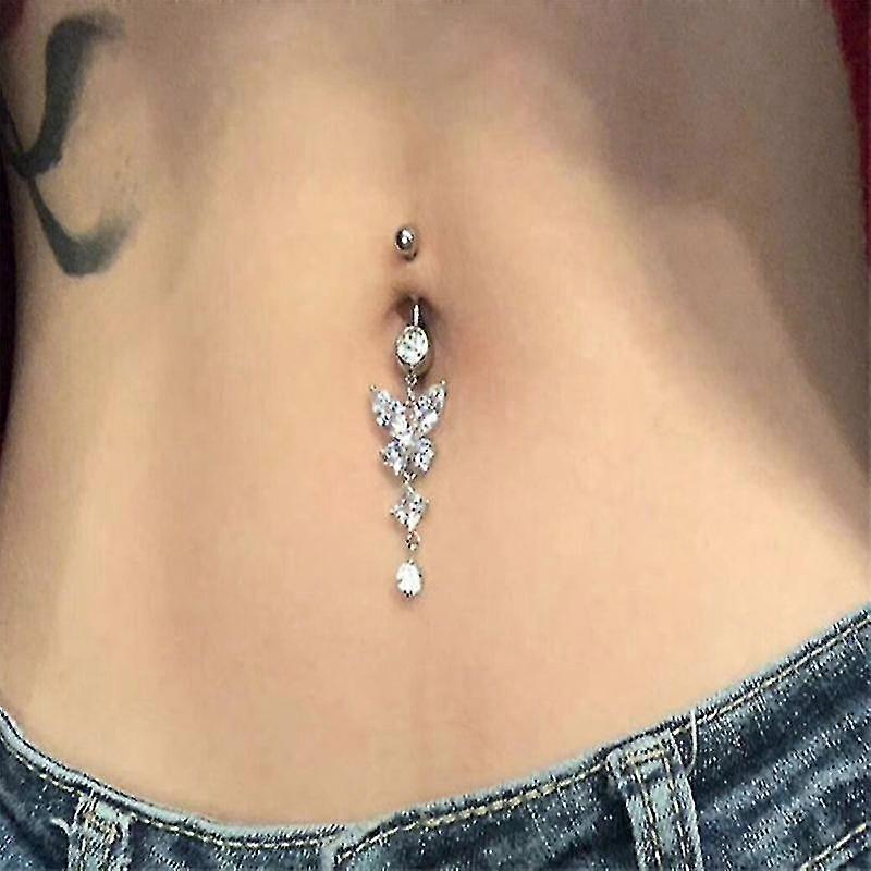 Zircon buric buton inel chirurgicale din oțel barbells buton inel DIY burtă inel barbell dangle inele burtă bijuterii-utile