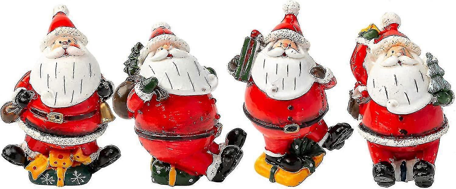 4db mini Mikulás dekorációk Mikulás dekorációk Karácsonyi figuragyanta Mikulás dekorációk
