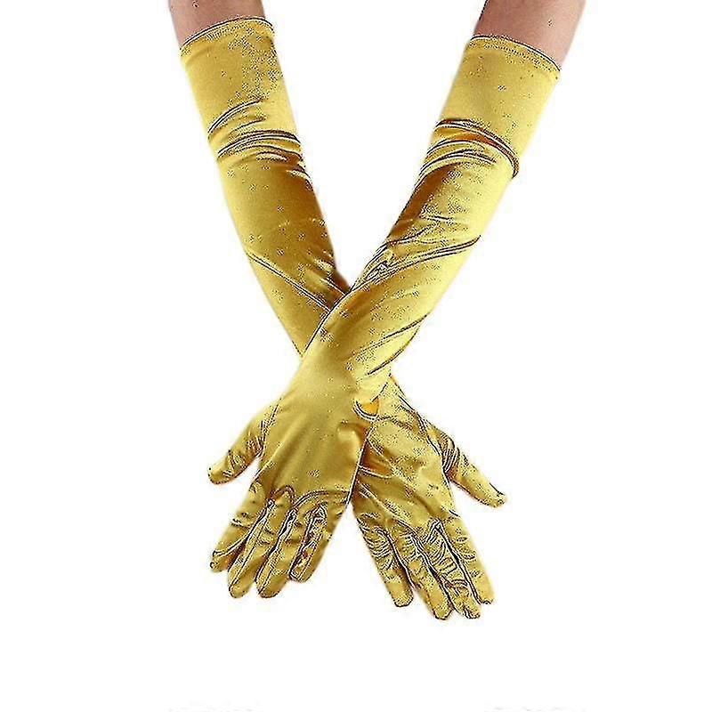 Lange Ellbogen-Satin-Handschuhe, Opernhandschuhe, Abendparty-Tanzhandschuhe, einfach zu bedienen