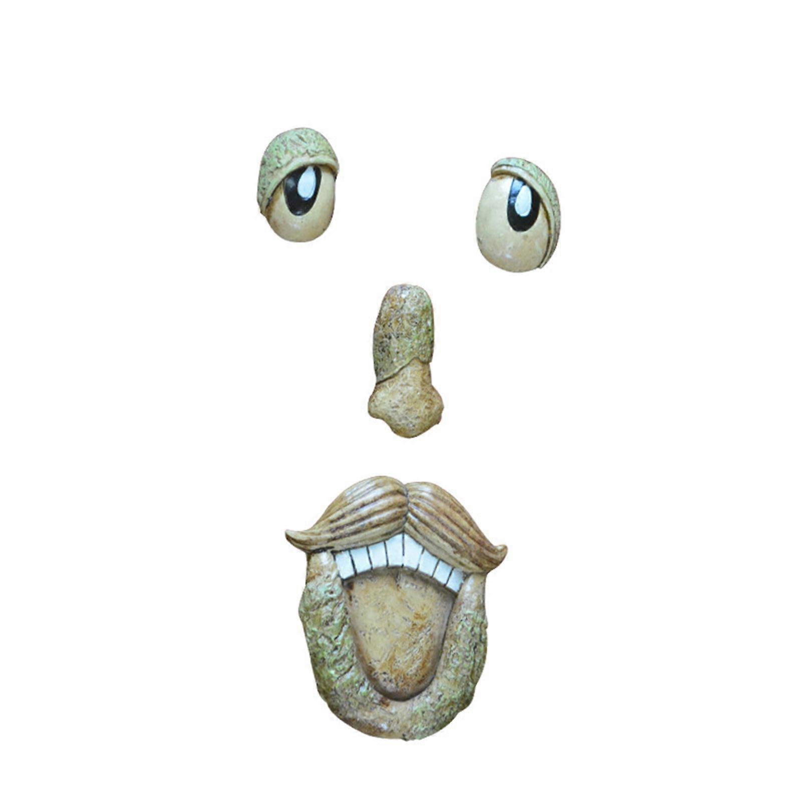 Funny Shape Tree Faces Decor Surprising Exaggerated Fine Workmanship for Outdoor Garden Yard Supply