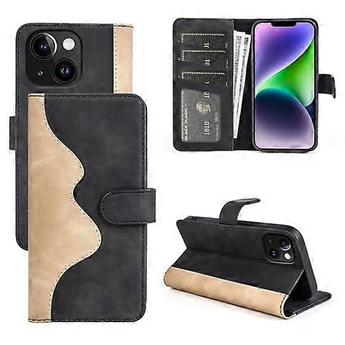 For iPhone 15 Stitching Horizontal Flip Leather Mobile Phone Case