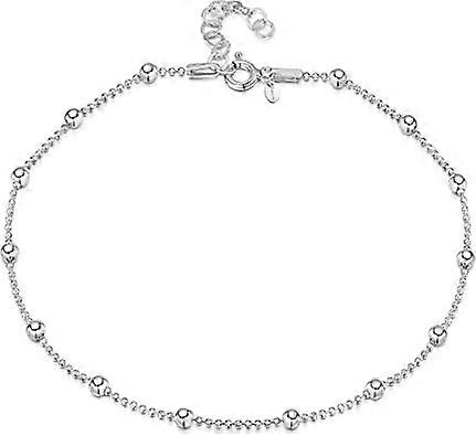 ZK-Silver Chain 925 - Classic Mesh Ankle Strap - Adjustable