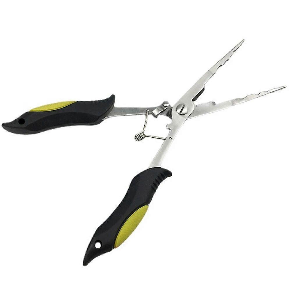 Alicate Luya multifuncional Alicate de pesca de aço inoxidável Acessórios de pesca Alicate de boca de peixe Gancho com cabo de borracha