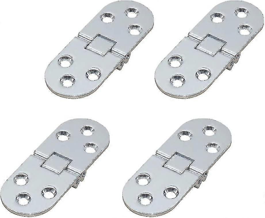 4pcs Folding Table Hinges, Flat Foldable Cabinet Door Hinges, Zinc Metal Round Edge Sewing Machine Folding Table Furniture Flip Shelf Hinge, For Furni