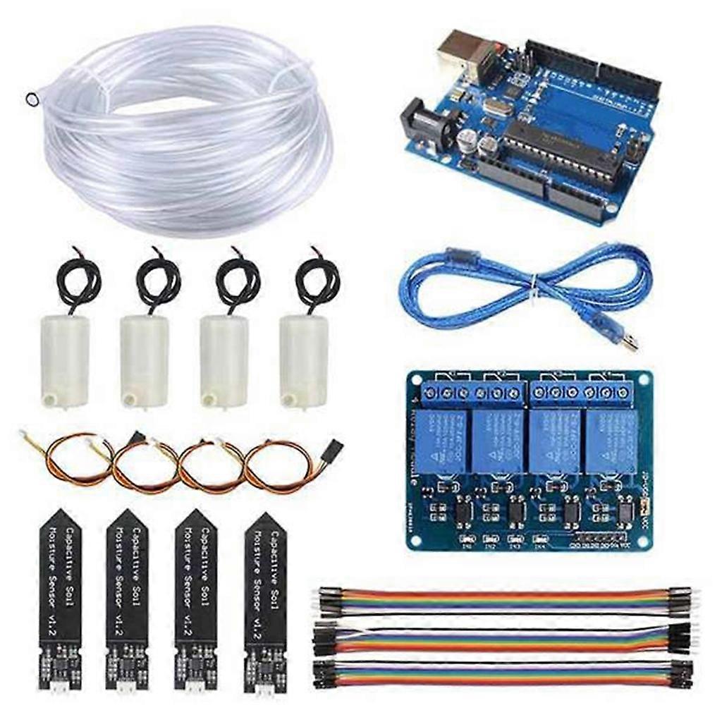 Plant Watering System Compatible with UNO Capacitive Soil Moisture Sensors DIY