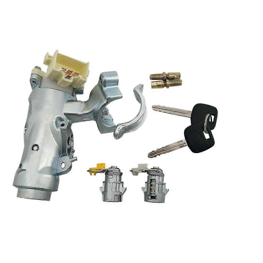 Ignition Lock Core Ignition Switch Steering Barrel Lock + Door Lock With 2 Keys Set For 1997-2005 (haoyi)