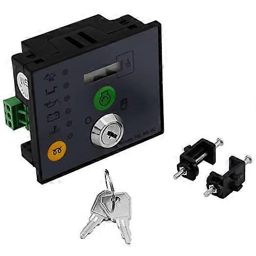 Generator Controller, Manual Start Generator Controller Panel Board with Keys for Generator Control Module, LCD Generator Controller Module Control Pa