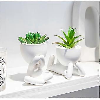 2pcs Human-shaped Potted Artificial Plants Office Decor For Women And Men,  Small Fake Plants Decor For Bedroom And Bathroom, Cute Faux Succulent Desk  | Fruugo NO