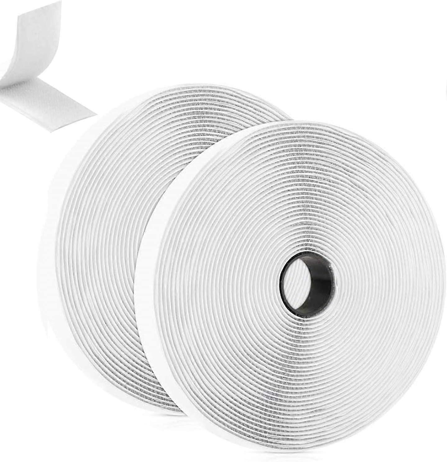 White 8m x 2Adhesive Hook and Loop Tape Adhesive Tapes Strip Scratch Tape Self Adhesive Mosquito Net Hook Loop Roll Self Adhesive Scratch, for window