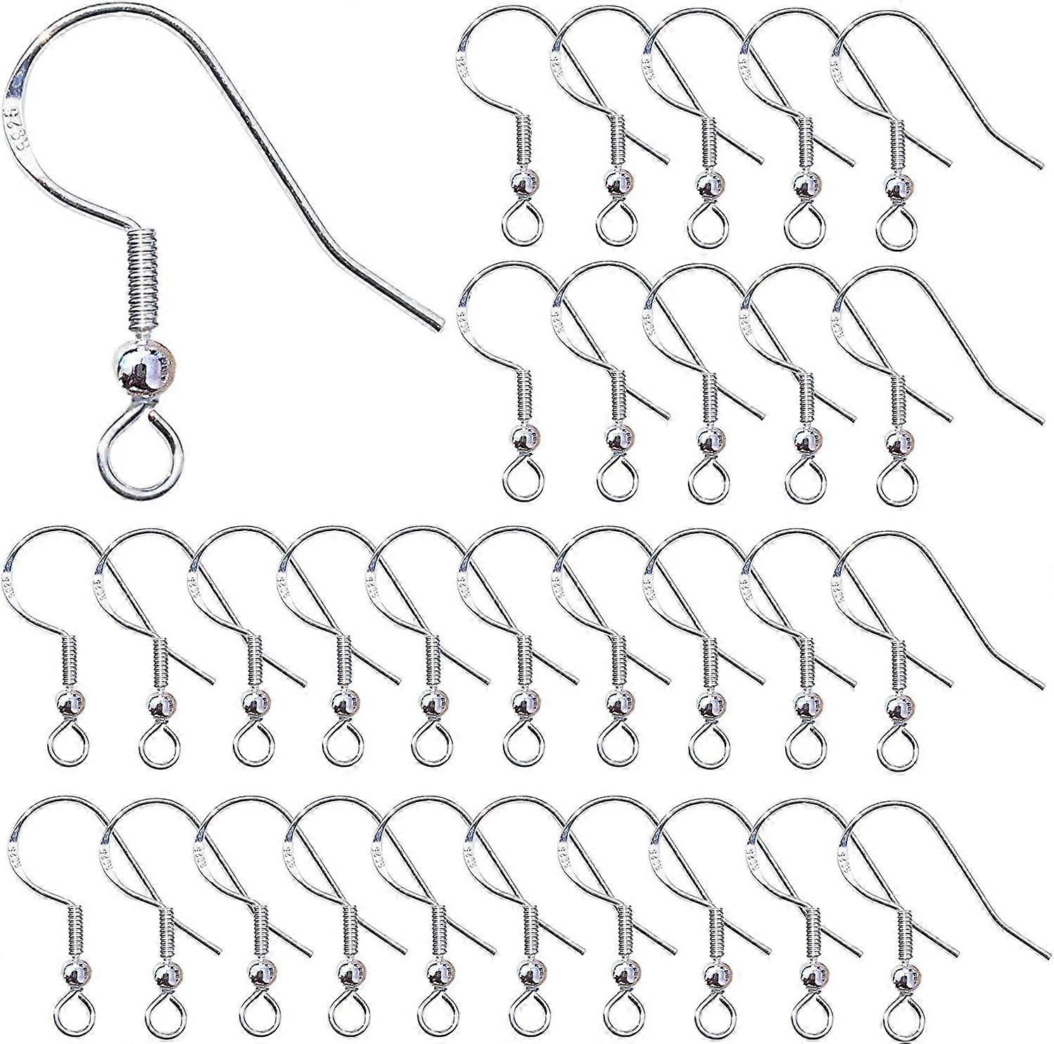 100Pcs Silver Earring Hooks 925 Sterling Silver Ear Wires  Hook