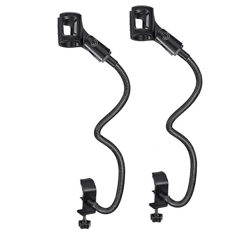 2 Pcs Microphone Adjustable Stand Flexible Gooseneck Desktop Stands Desk Clamp Recording Equipment