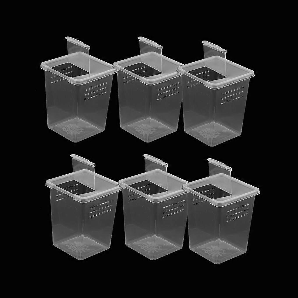 Spider Breeding Box Container Case Hatching Tank 8x8x11cm 6Pcs
