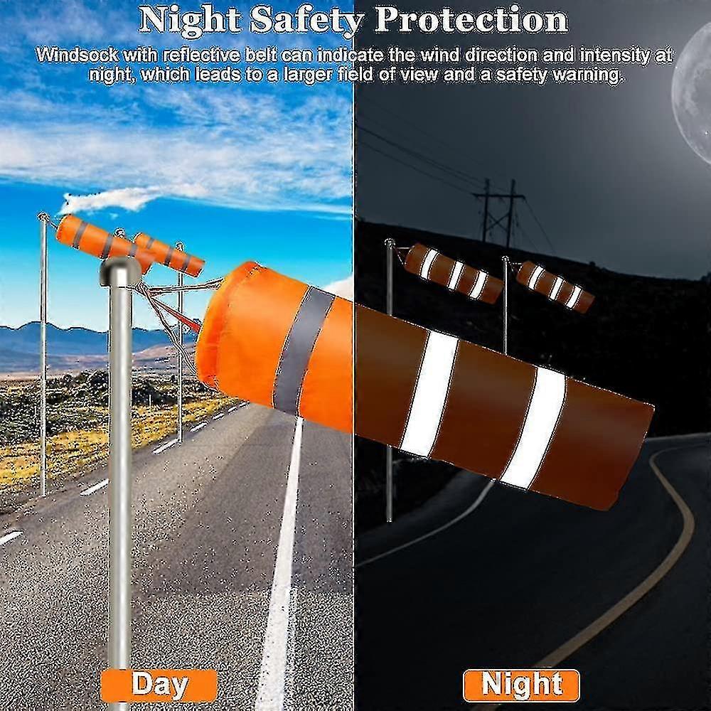 2 Pcs Windsock,weatherproof Fluorescent Windsock Orange Wind Sock Bag
