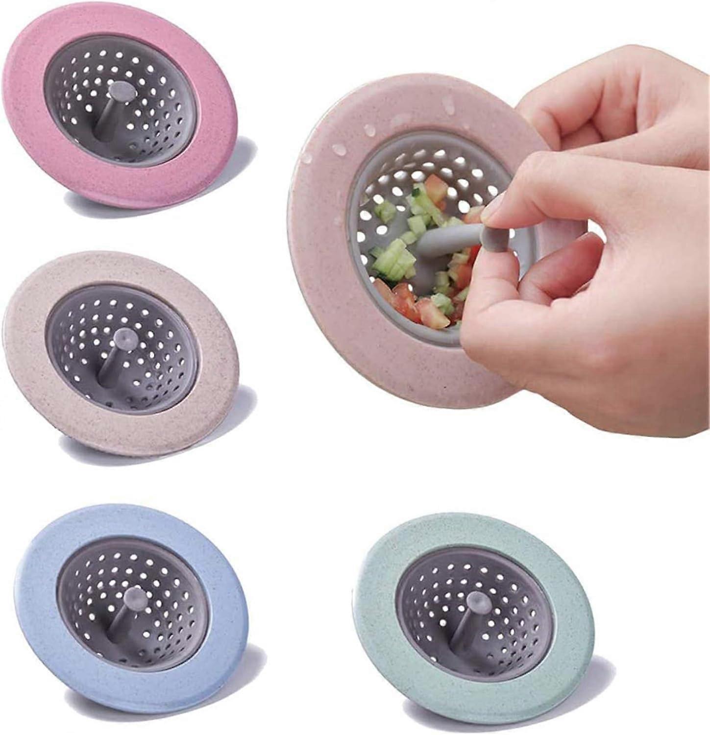 4 Pieces Sink Filter Kitchen Sink Filter Silicone Mesh Sink Drain Plug Anti-clogging Filter Silicone Drain Filter Suitable for Kitchen Sink