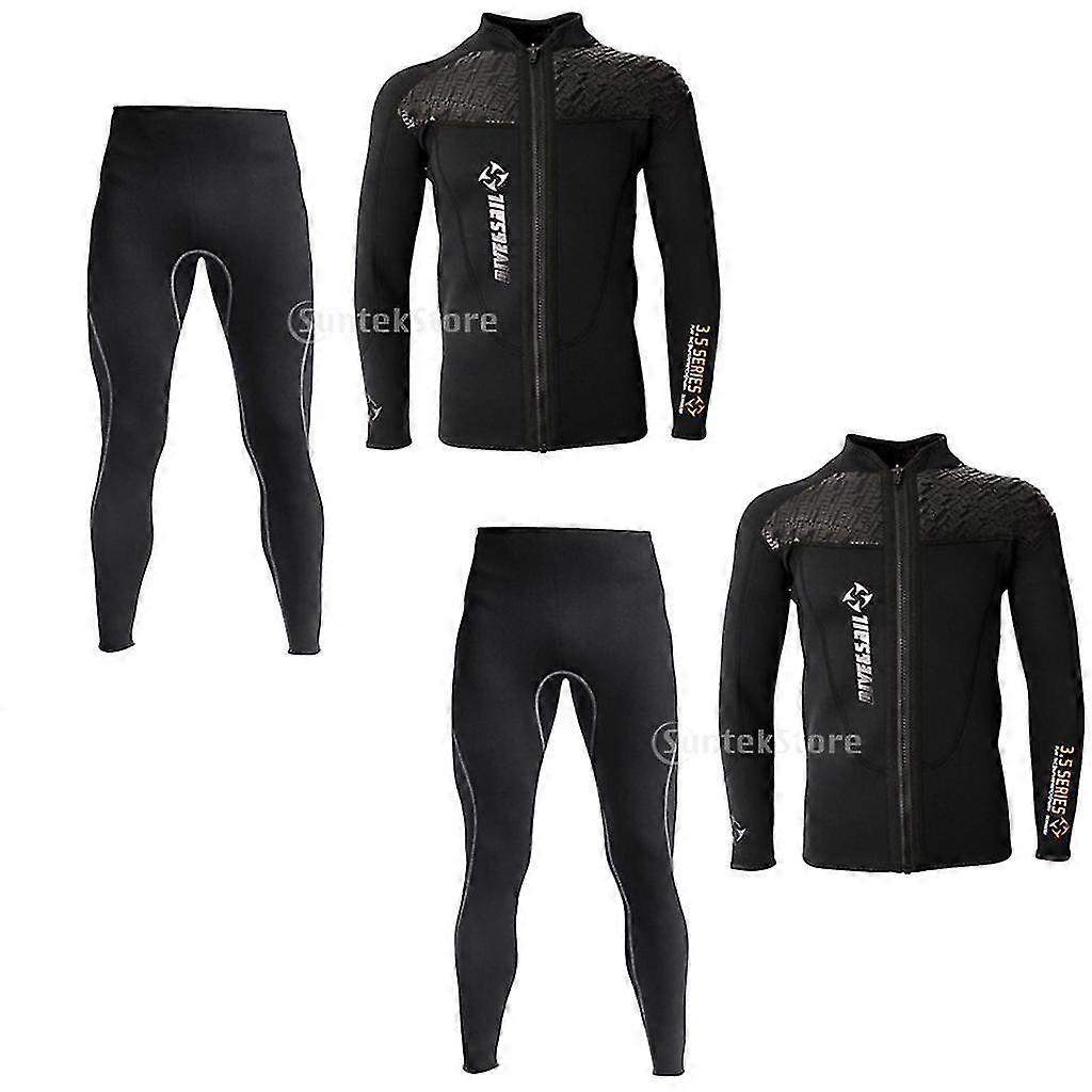 Men Wetsuit Jacket 3mm Neoprene Long Sleeve Jacket Wetsuit Pants Sets Of 2
