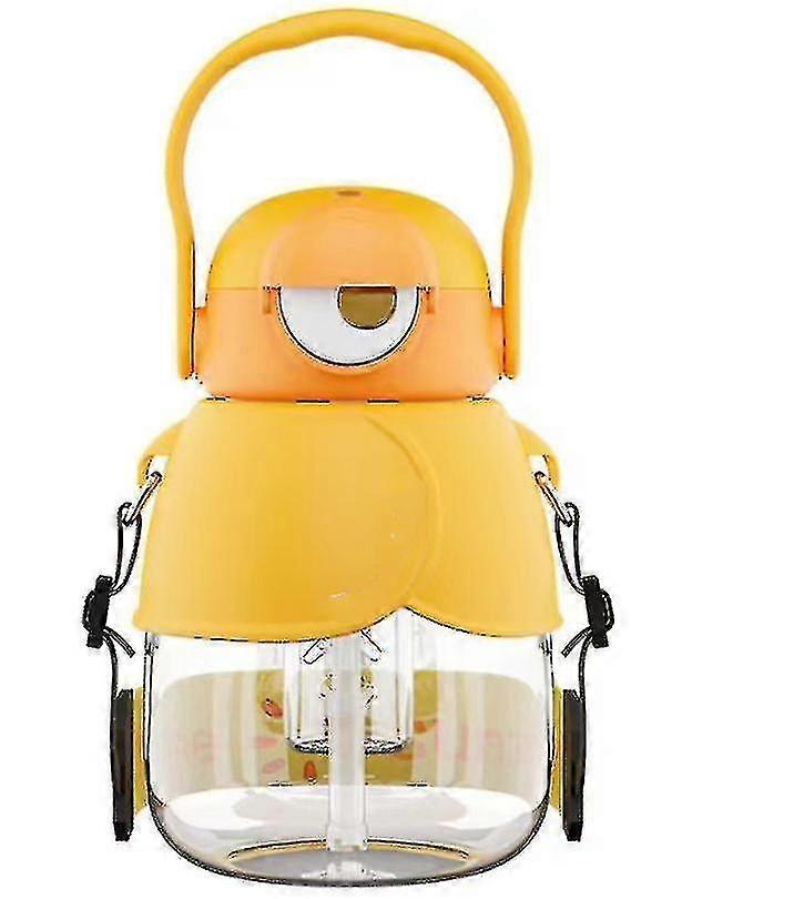 Med sugrörsvattenkopp Studenter Stor kapacitet Vattenflaska Plast Barnkopp