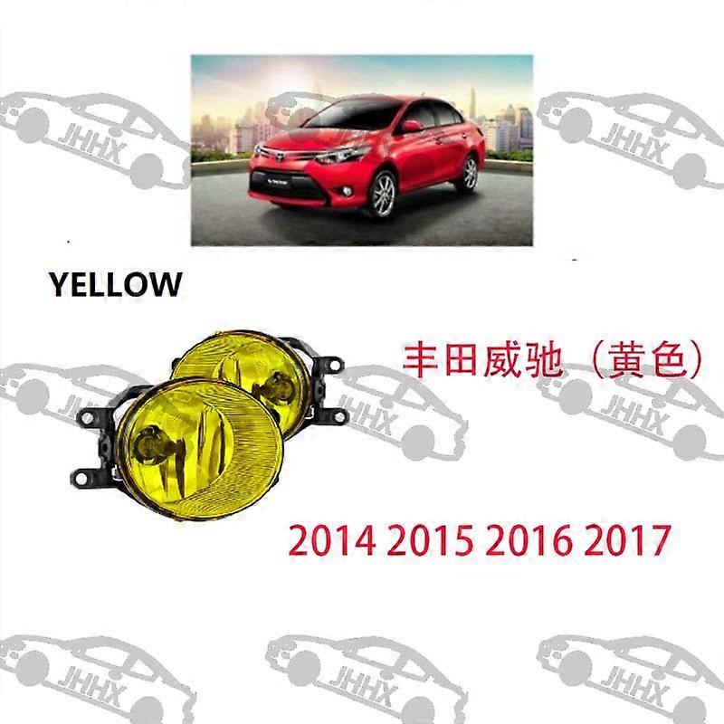 Compatible Suitable For Vios 2014 2015 2016 2017 Front Bumper Fog Light (Yellow)