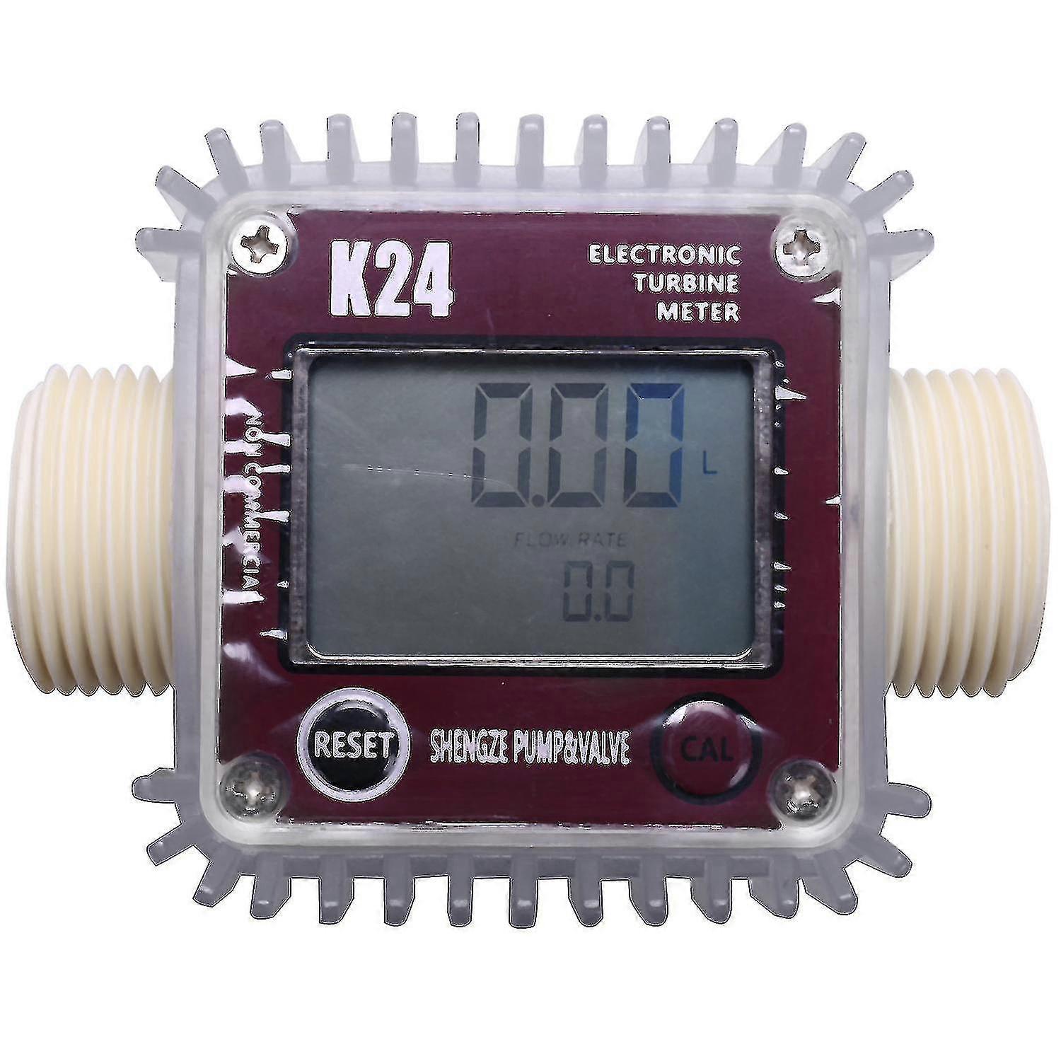 Digital Lcd K24 Flow Meter Turbine Fuel Flow Tester For Chemicals Water Sea Liquid Flow Meters Meas
