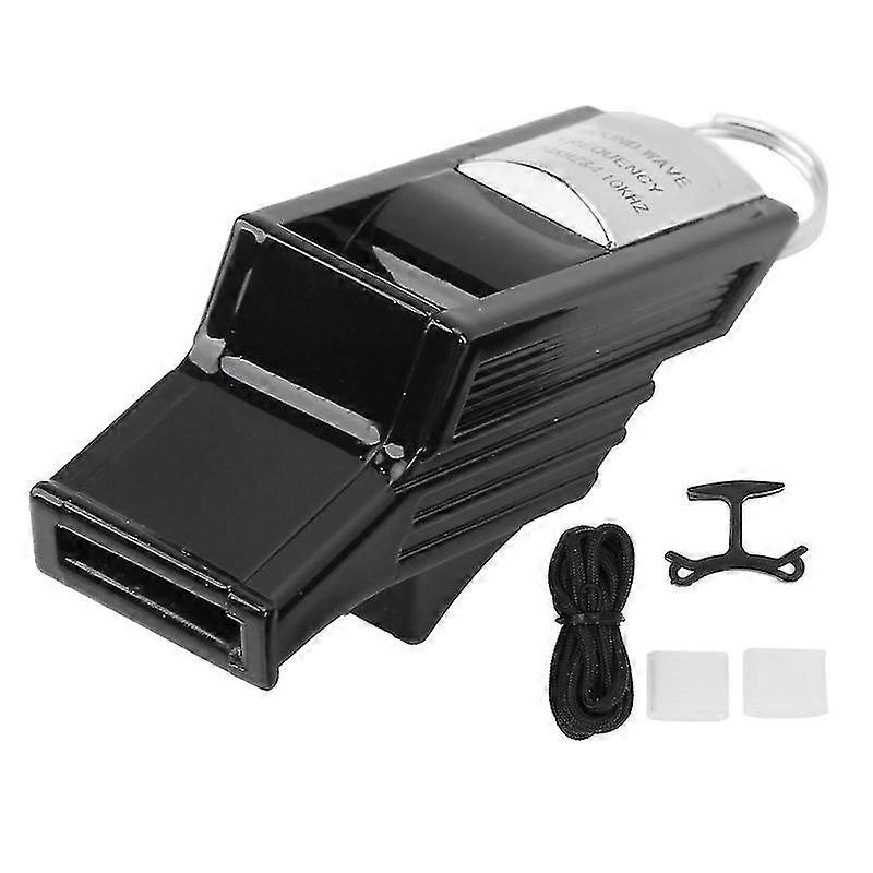 High Frequency Adjustable Referee Whistle - Mortun Non-Core Contest Whistle (Black/Silver) PK