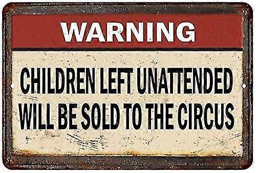 Crianças deixam desacompanhadas engraçado Vintage Reprodução Sinal 8x12 polegadas OU 12x16 polegadas Modo 3706