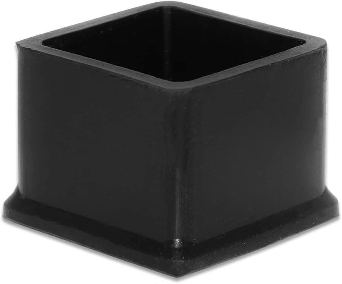 Pacote com 10 Capas de Perna de Silicone Grossas para Pernas de Cadeira Quadrada, Protetor de Piso Preto, 1-3/16 polegadas x 1-3/16 polegadas, 30 x 30 mm