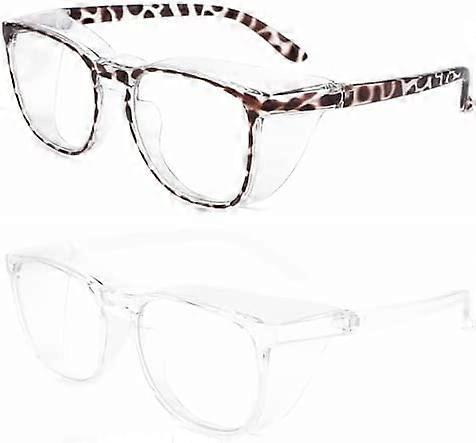 Szczw Confezione da 2 occhiali di sicurezza antiappannamento Occhiali di sicurezza trasparenti rotondi resistenti ai graffi con occhiali che blocca...