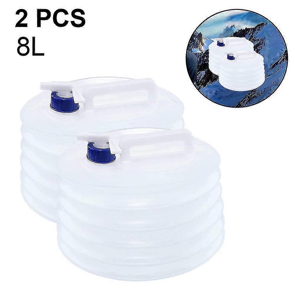 2 Pcs Collapsible Water Container, Premium Portable Water Storage,8l