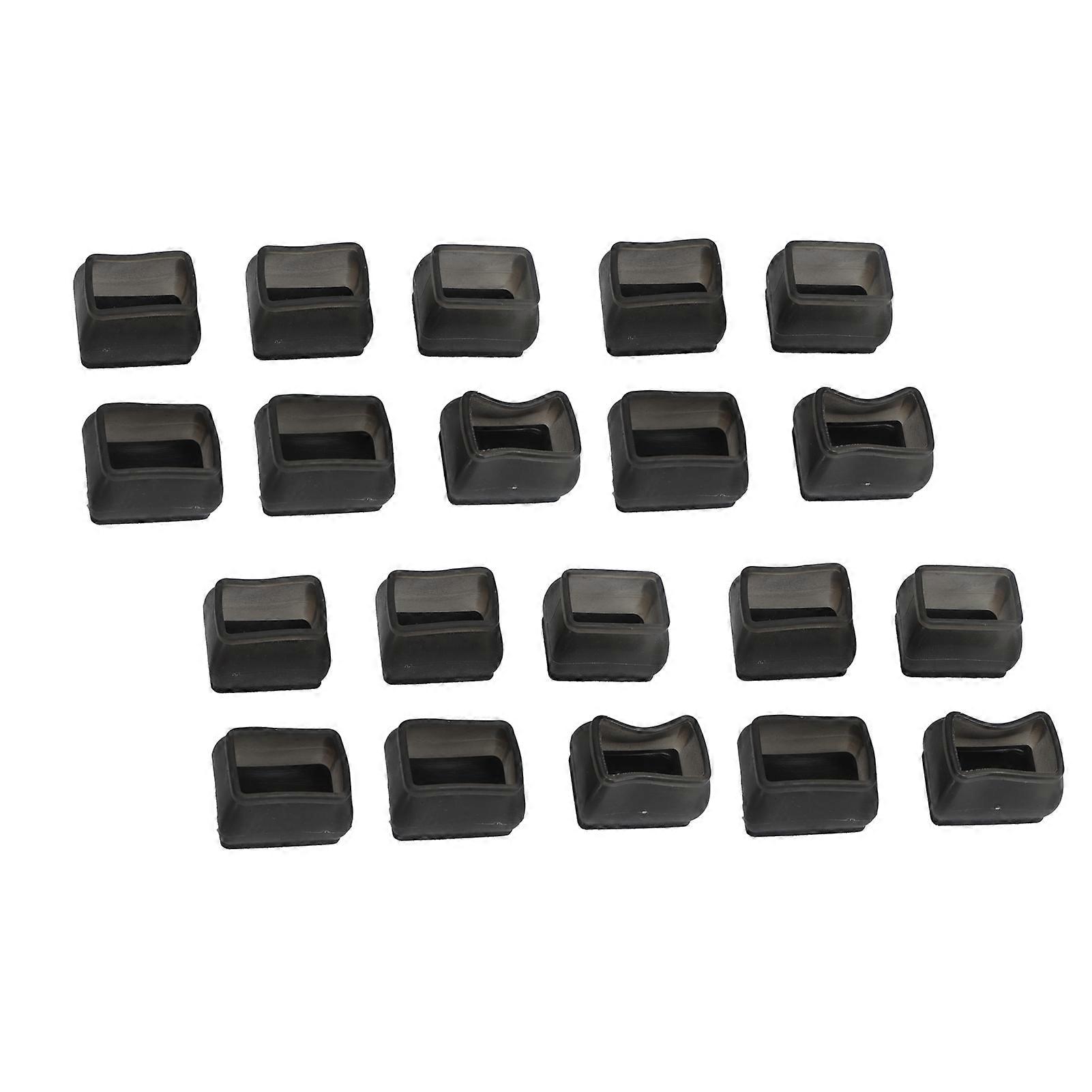 Rectangular Black Felt Chair Leg Floor Protectors - 20 Pcs Transparent Scratch Proof Reduce Noise