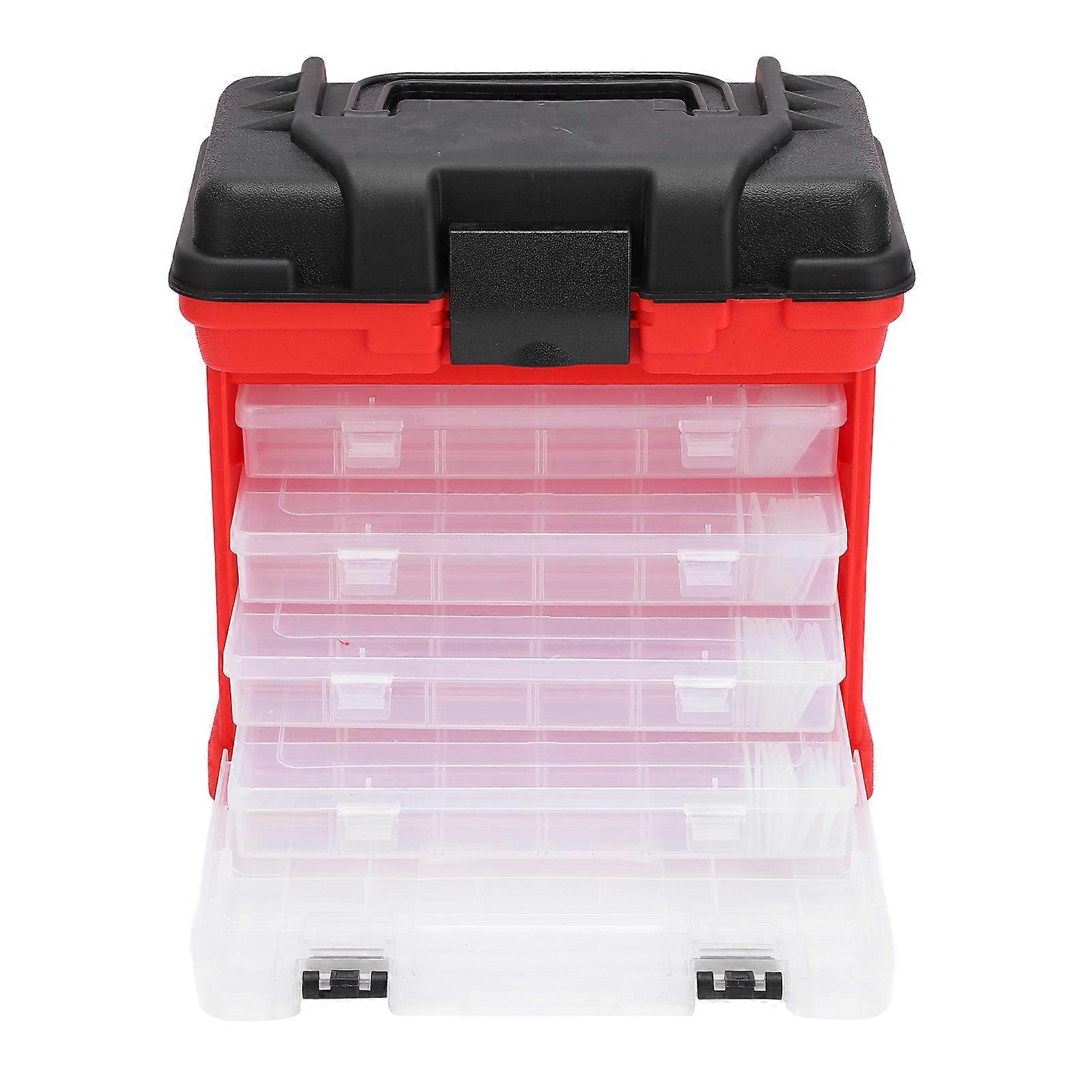 Fishing Box Multifunctional Portable 4 Layer Fishing Tackle Box with Handle compatible Containing Tools