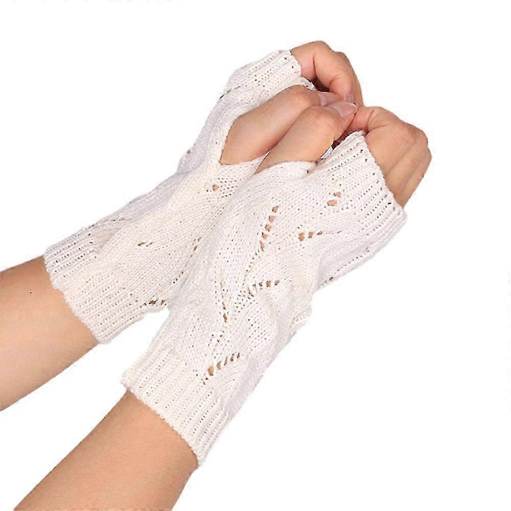 Knitted Acrylic Half Finger Gloves Warm Breathable for Men