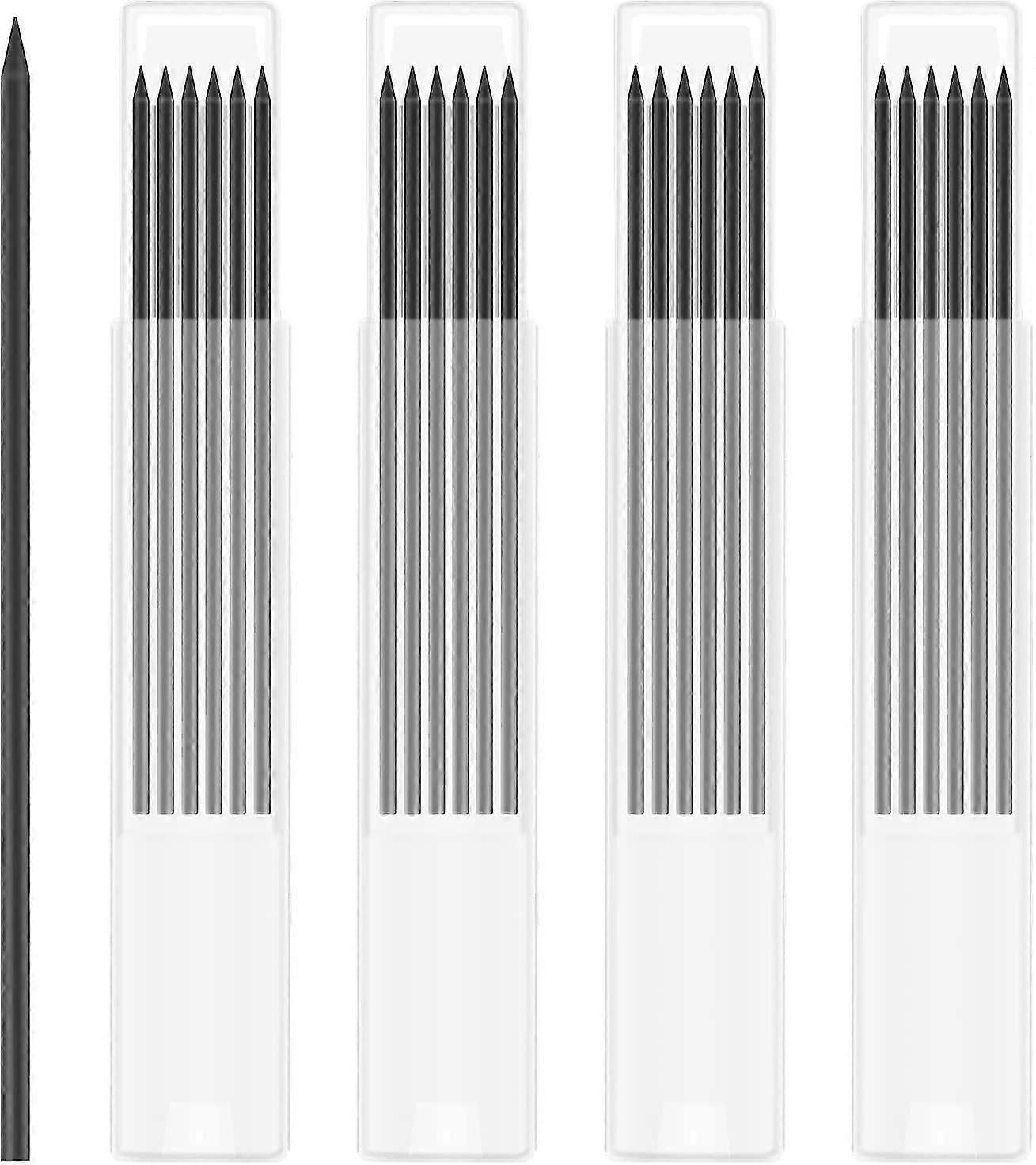 24Pcs 2.8Mm Carpenter Pencil Refills, Solid Carpenter Pencil Refill Solid Carpenter Pencil For Drawing Woodworking(Black)