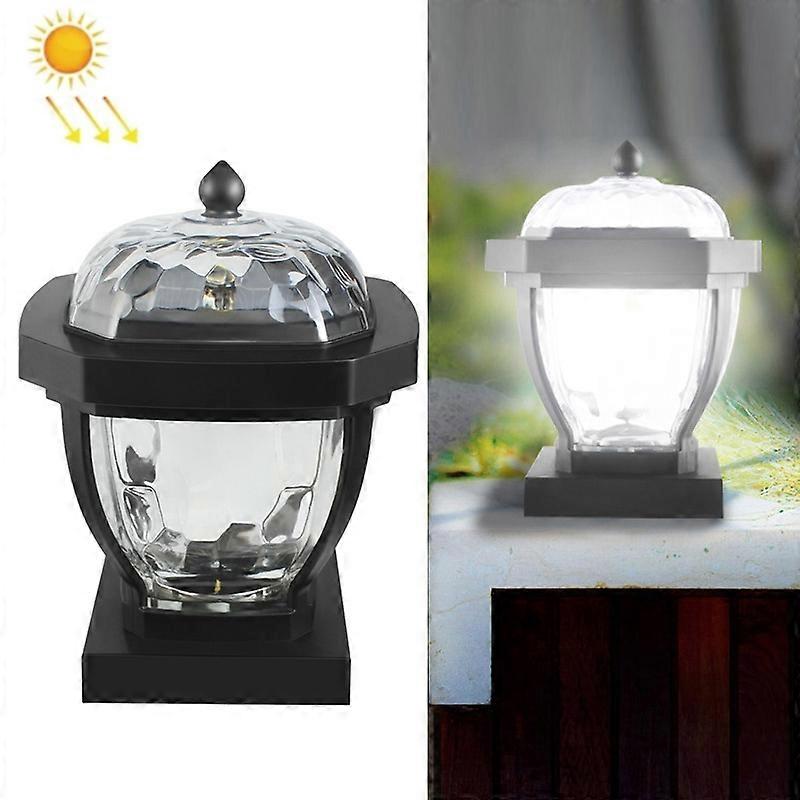 2 LED Solar Garden Light, Style: White Light-Column Cap White Light-Column Cap